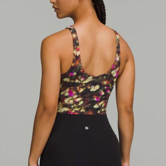 Lululemon Align High Neck Tank Top Sports Bra Longline W1DN1S Size 2 Green Multi - Picture 3 of 16